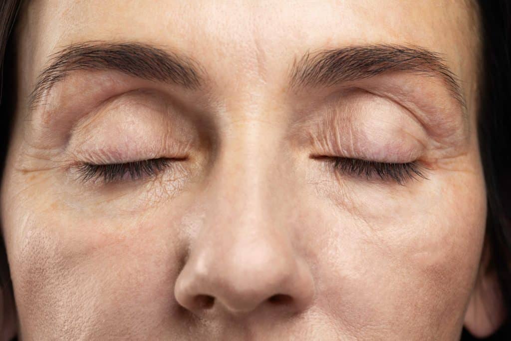 tired eyes of a woman